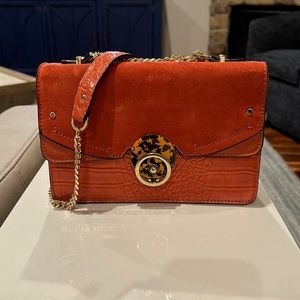Burnt Orange and Tortoise Shell Accent Purse